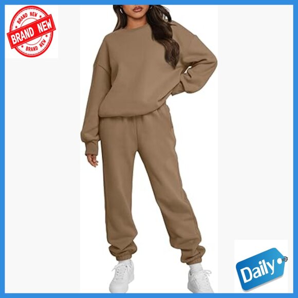 Oversized Crewneck Sweatshirt Set with Joggers Medium 50/50 Polycotton